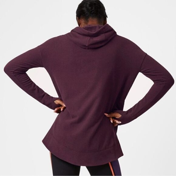 Sweaty Betty Luxe Invigorate Plum Funnel Neck Hoodie Sweatshirt Sz S - Picture 3 of 7